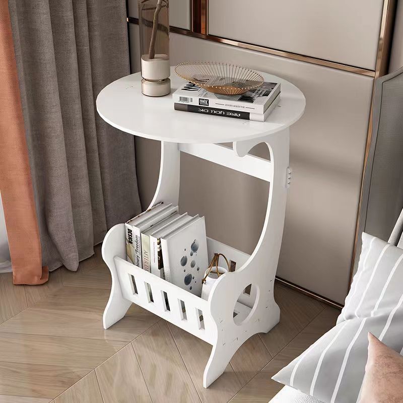 Modern PVC small round table, coffee table balcony, mini table, minimalist bedside table in living room, coffee table CRRSHOP Storage Rack free shipping