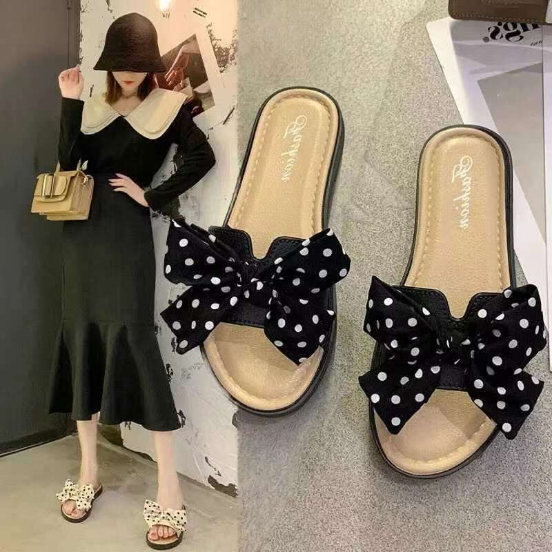 All-match non-slip one-word sandals and slippers