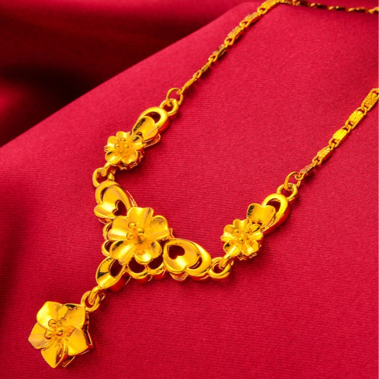 Gold necklace female jewelry Multi layered flowers CRRSHOP women lover fashion trend Christmas gift