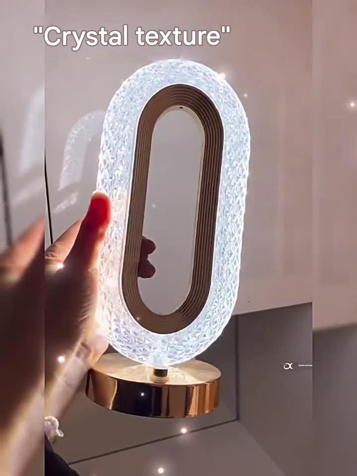 Crystal ring decorative lamp high-end light luxury room living room table lamp touch sensor atmosphere lamp night light