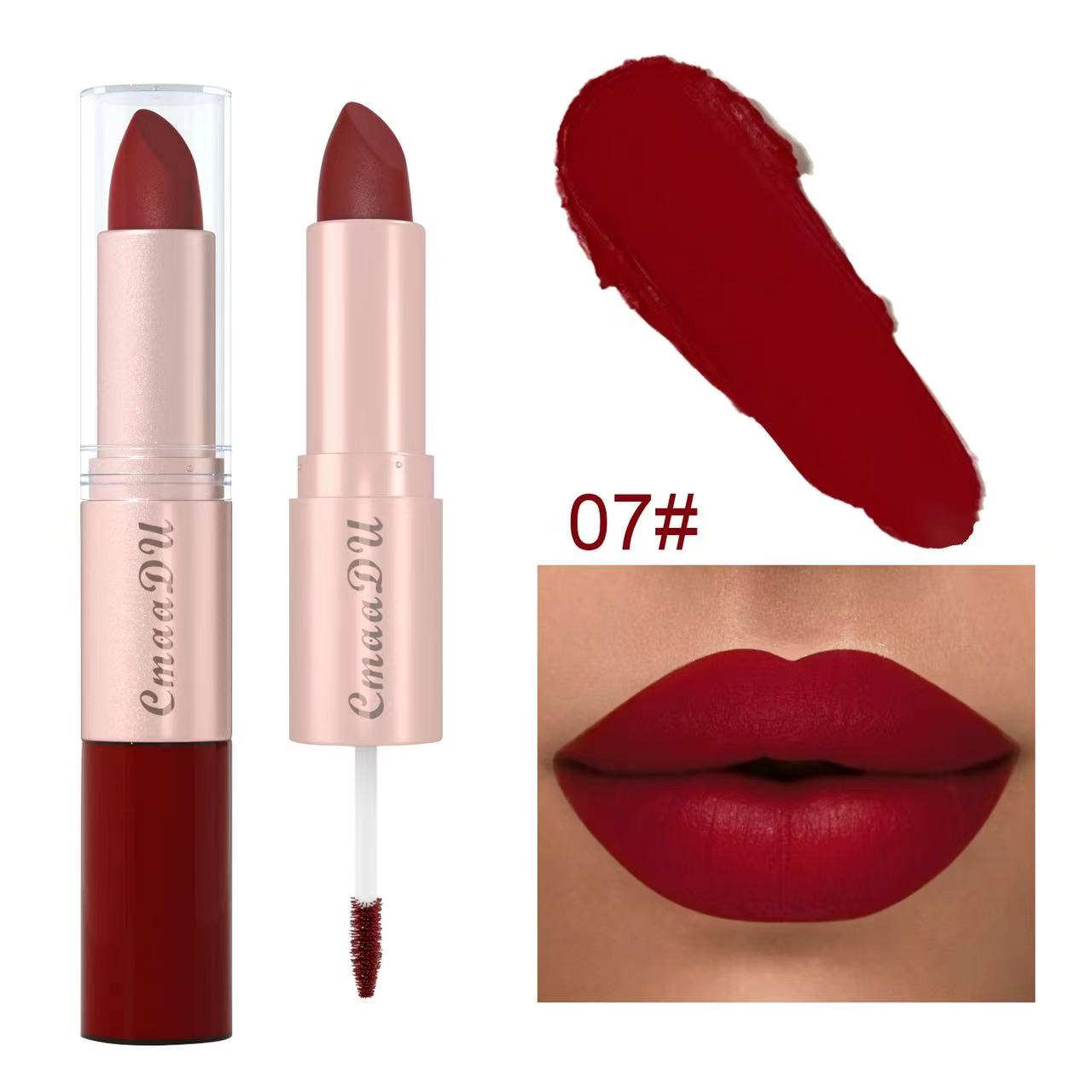 CmaaDu  Matte lipstick&Matt lip gloss  Double headed Makeup Matte Lips Cosmetic Long Lasting Velvet Liquid Lipstick   Sexy Lip 