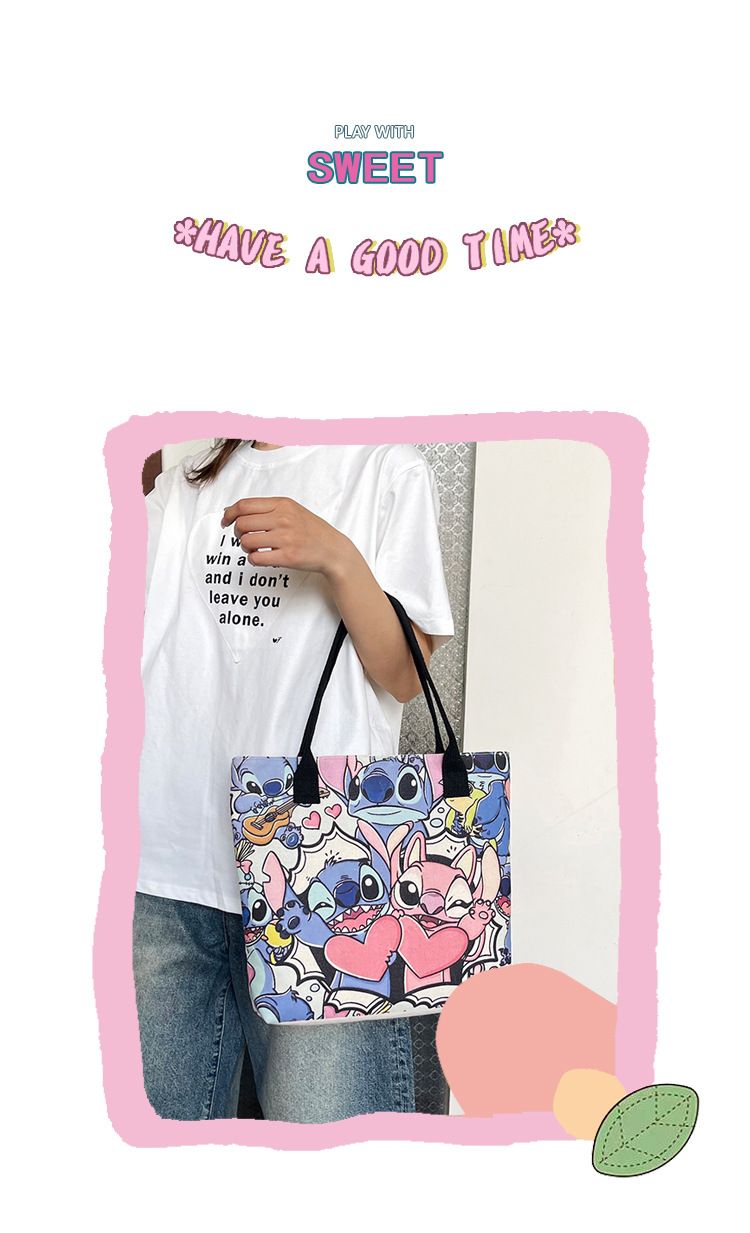 MISS DG Stitch bag shoulder bag large capacity tote bag cartoon cartoon Stitch cute ladies travel bag