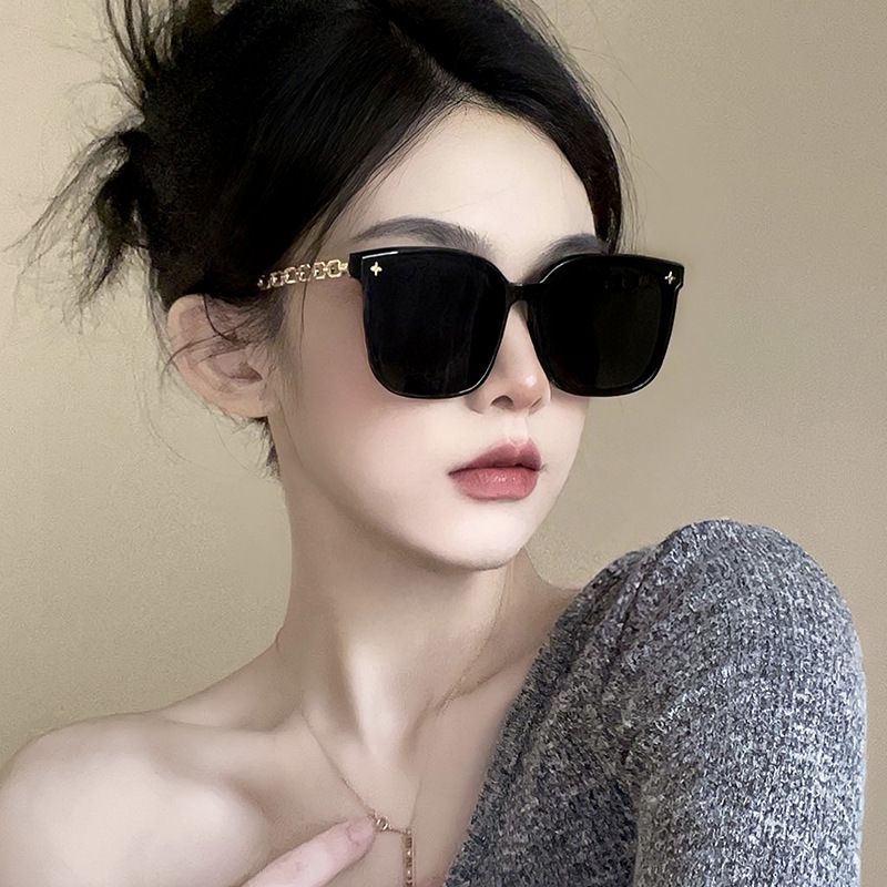 Women's premium sunblock sunglasses Large frame round face slimming sunglasses 0036