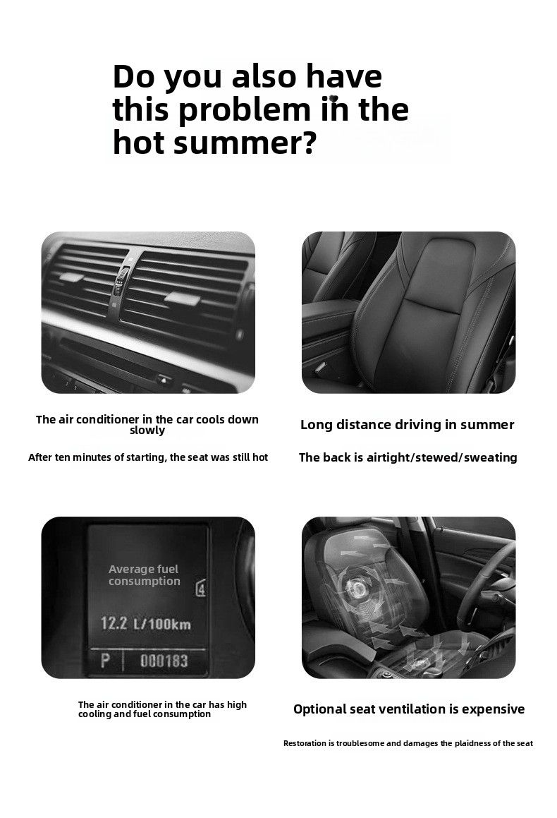 2025 creative new product car seat fan, USB plug-in bladeless rear pillow cooling back seat fan for car.