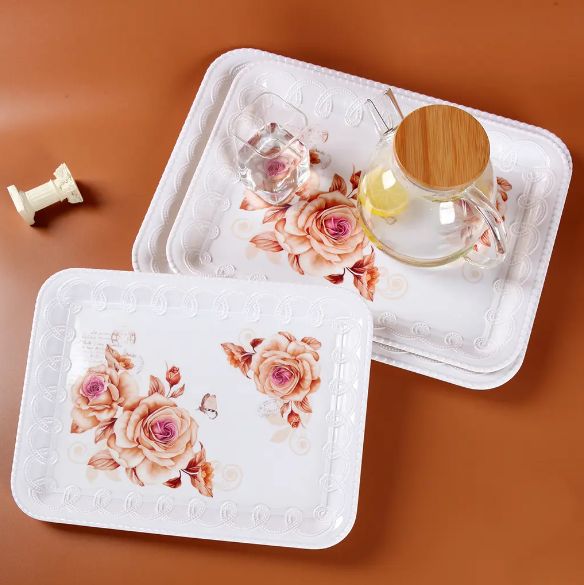 GR 33*24.5cm kitchen Harbor rectangular plate europe style serving tray durable tableware Melamine Design Tableware High-Grade serving tray