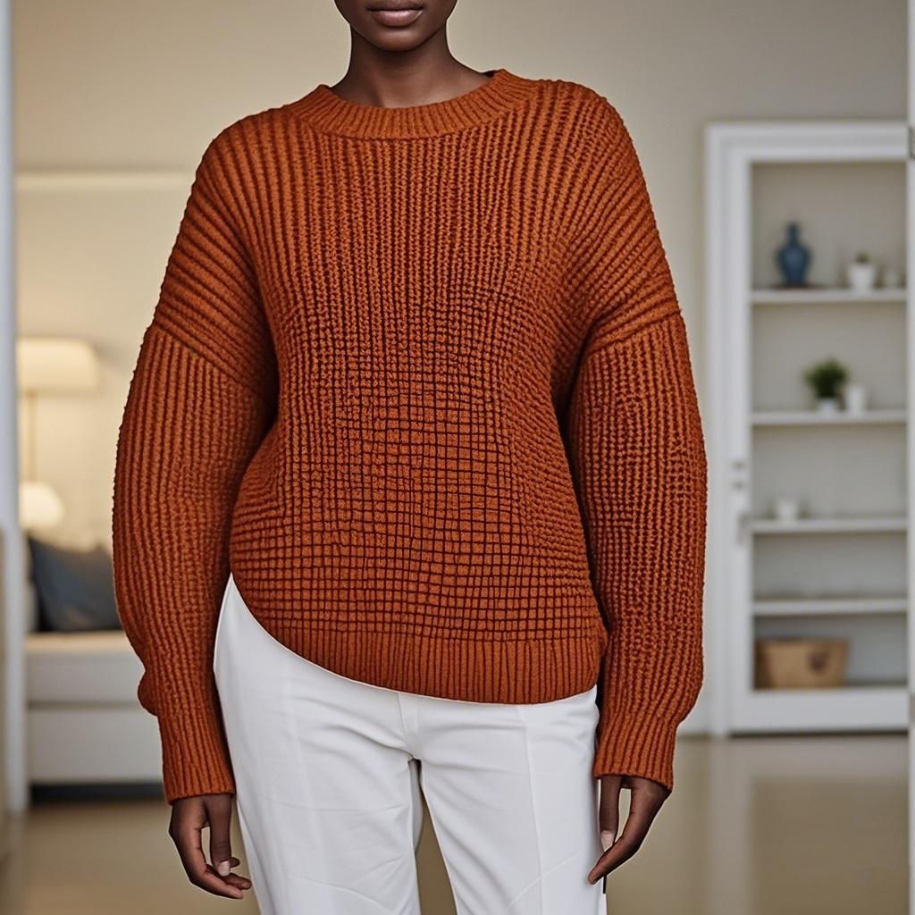 Wool knit Sweater Round Neck Women's Sweater