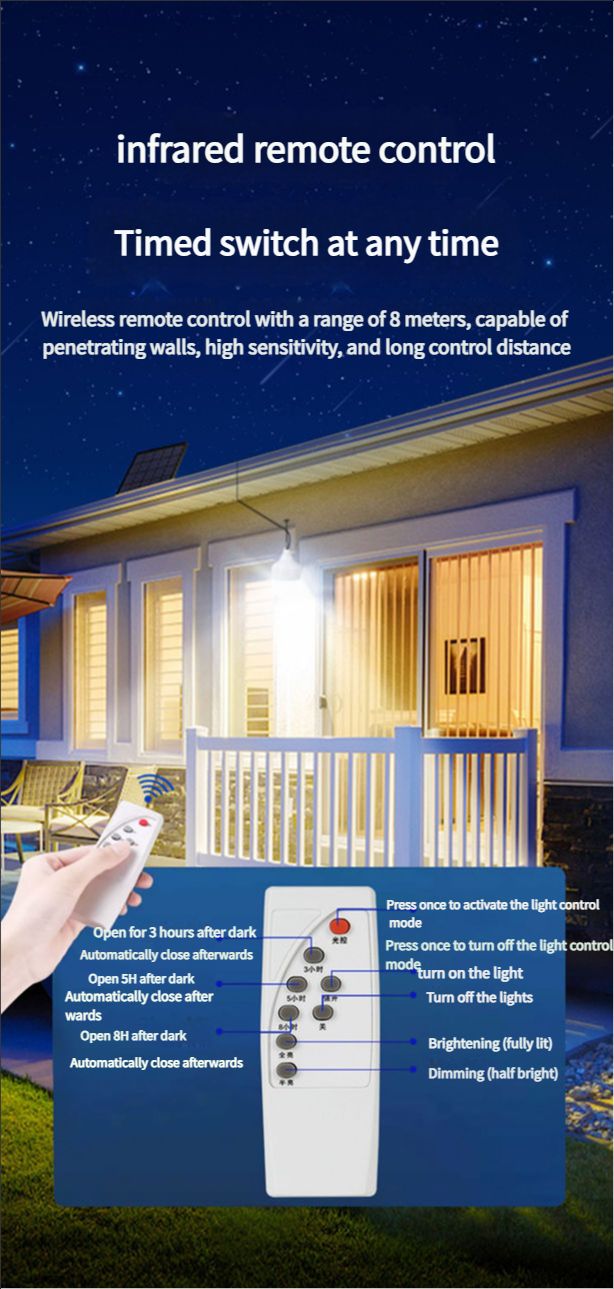 Solar-powered courtyard lights, outdoor lights, household street lights, super bright lighting, waterproof, rechargeable, one-to-two split body, motion-sensing bulbs