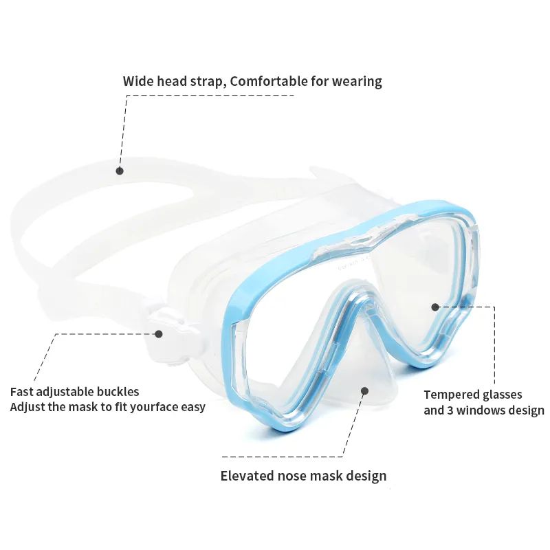 AUNONT Spearfishing Mask Snorkel Set Diving Equipment Swim Mask Snorkel Swimming Diving Set Water Sports New Swimming Gear