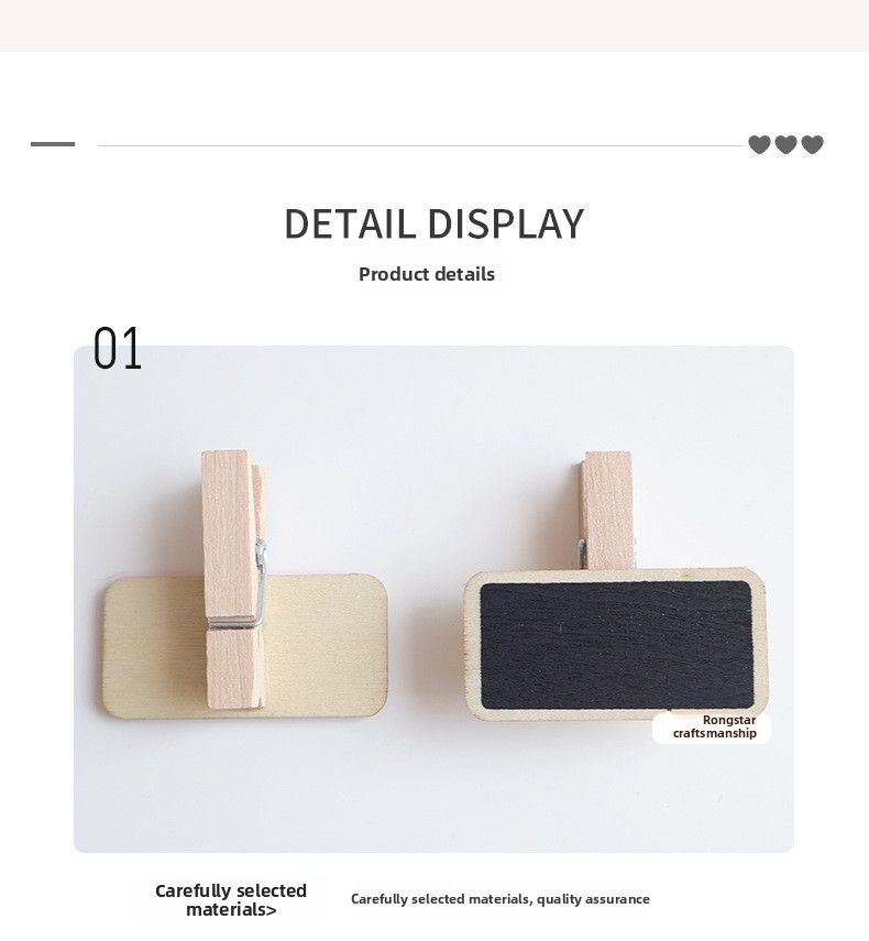Mini chalkboard clip wooden display price tag sticky note clip mini photo clip small chalkboard