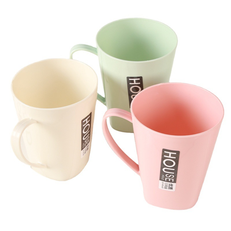 1019 Bathroom Plastic Mouthwash Cup Coffee Tea Water Mug Home Travel Solid Color Toothbrush Holder Cup Drinkware Tools