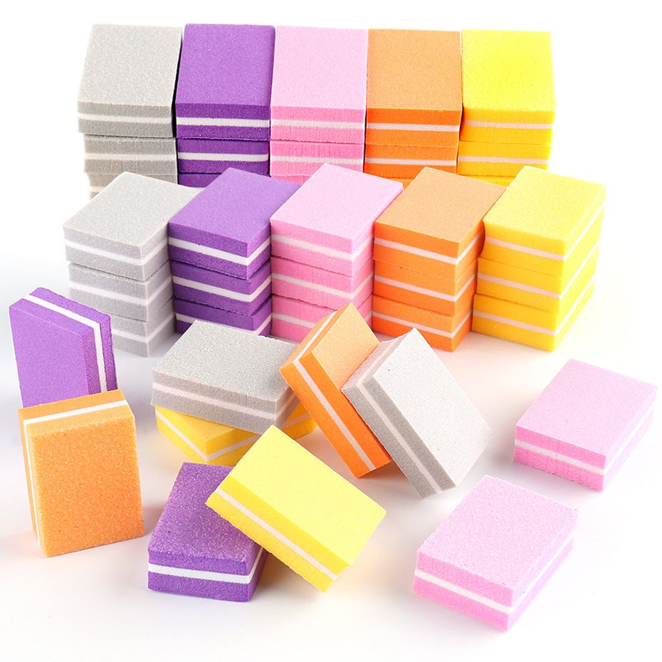 50pcs Double Sided Mini Nail File Block Sanding And Polishing Nail Care Tools Nail Care Filesanding And Polishing Nail File