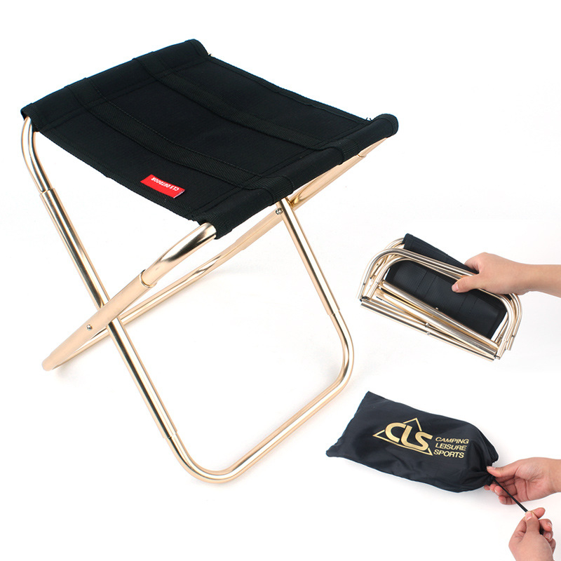 Portable Ultralight Foldable Stool Outdoor One Touch Folding Chair Camping Aluminum Alloy Stool Mountaineering Fishing