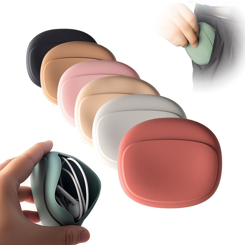 Creative Silicone Storage Bag, Portable Waterproof Earphone & USB Cable Organizer Pouch, Multifunctional Silicone Coin Wallet
