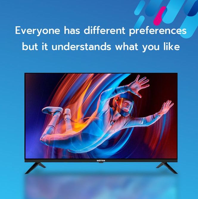 WEYON 55 Inches FHD Smart TV - High Definition LED Television with Built-in Wi-Fi, HDMI, USB, Bluetooth, Streaming Apps, Netflix, YouTube - Ultra Slim Bezel Design
