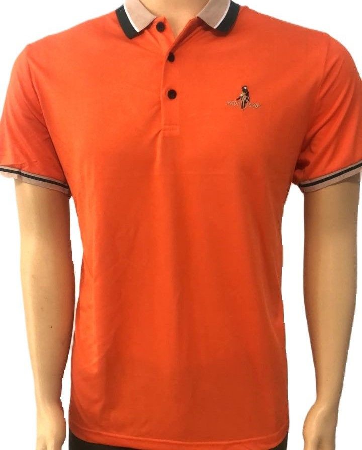 Summer Polo Shirt Tops Men's Quick Drying Polo Shirts High-Quality Dry and Breathable Golf Polo Shirts Orange Tops