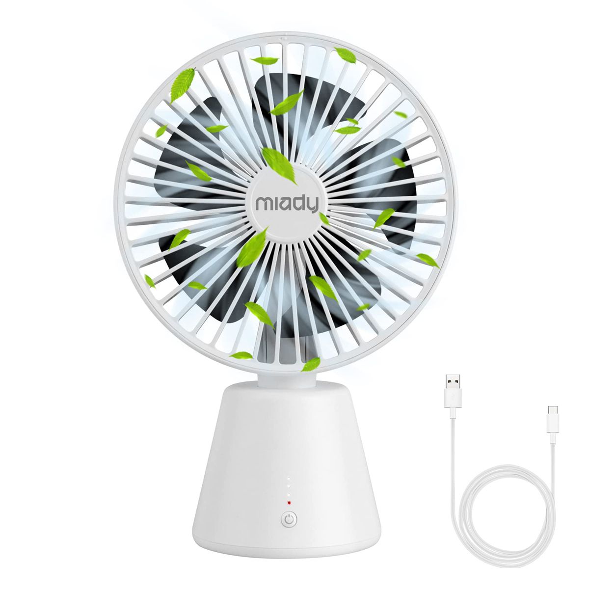 USB Desk Fan, Upgraded 5000mAh Portable Desktop Fan 135°Auto-Oscillating 3 Speeds Mini Cooling Personal Table Fan for Home Office Travel Camping Outdoor