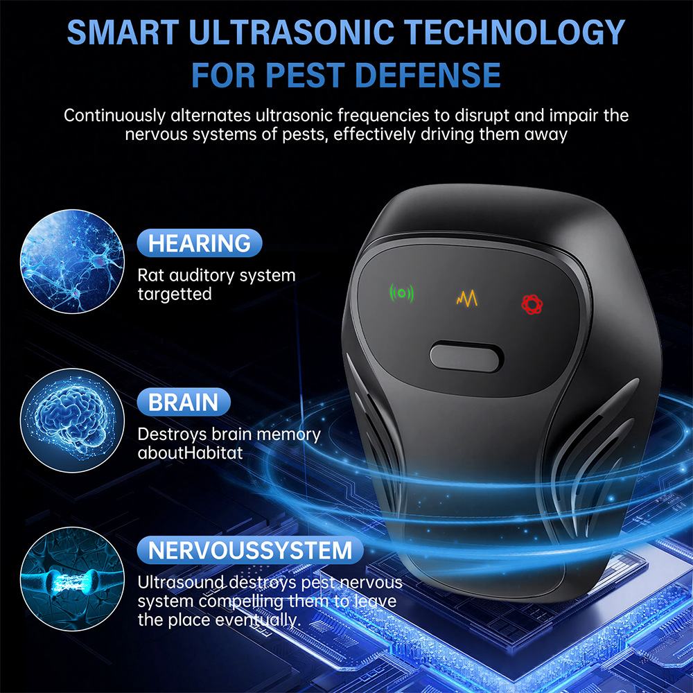 2026 New Arrival Ultrasonic Pest Repeller, 3 Gears Adjustable Frequency Conversion Design, Multifunctional Indoor Deterrent Device, Safe Physical Pest Dispeller for Home Warehouse Living Room Use