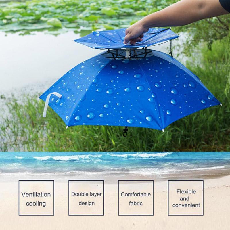 AKAKD Seasonal new umbrella hat head umbrella hat fishing head sun umbrella outdoor tea picking sanitation sun protection bucket hat umbrella fishing umbrella folding large single layer
