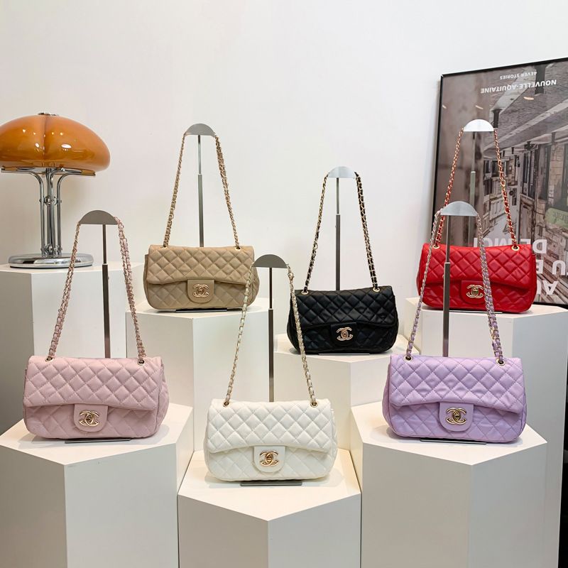 2024 new niche simple fashion Ring-lattice small fragrant wind single shoulder crossbody bag small square bag DF875BH