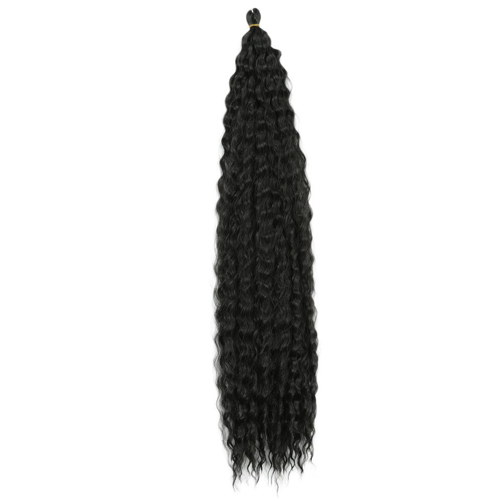 Wig 22 inch DeepTwist high temperature silk American curls white people long curly hair extensions Kinky Curl Braids1B#