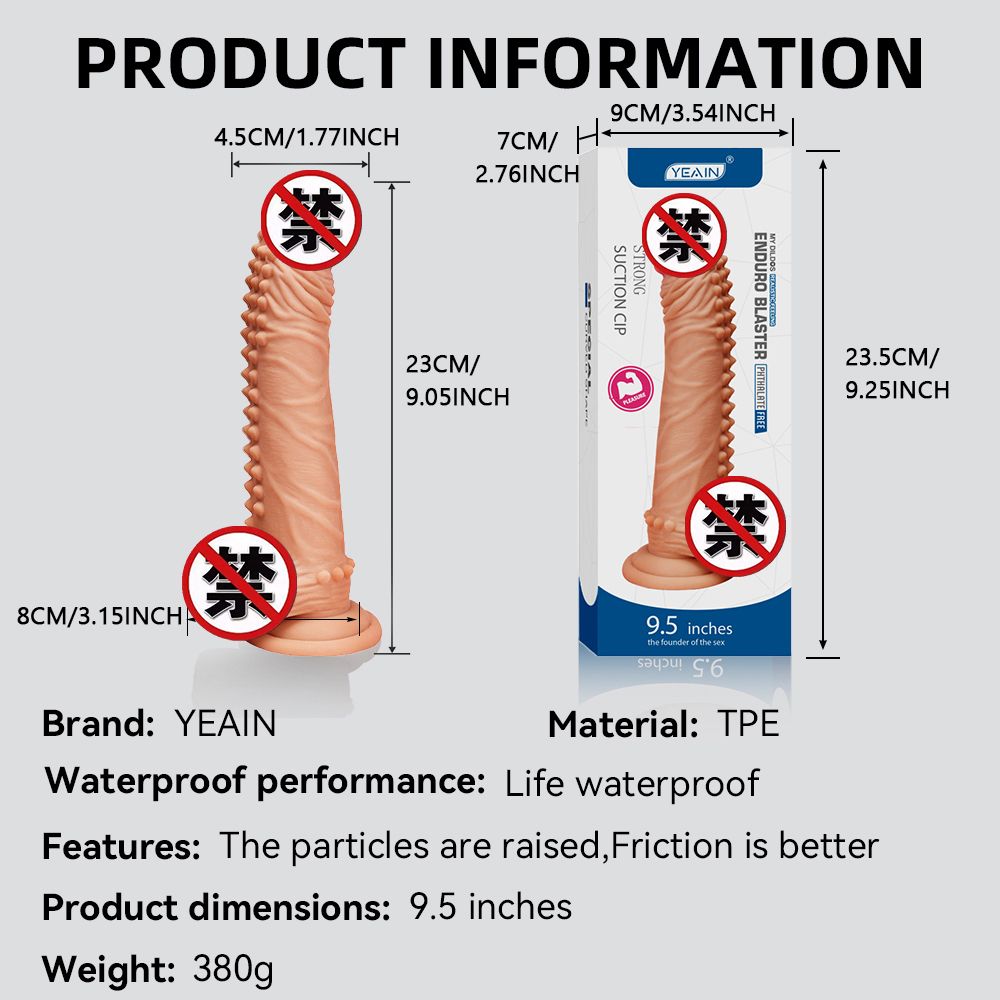 8.2'' 9.5‘Realistic Dildo Adult Sex Toys, Body-Safe Material Lifelike Huge Penis with Strong Suction Cup for Hands-Free, Flexible Cock with Curved Shaft for G-spot