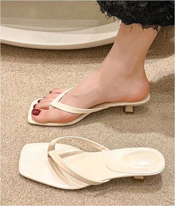 CLOVER Party Open-toed Slippers For Lady High Heel Flip Flop Sandals
