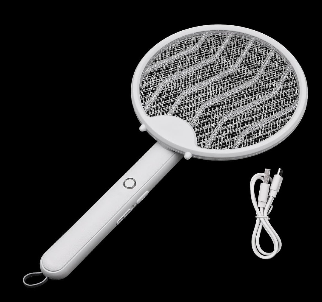 Electric Fly Swatter Mosquito killer Lamp 2 in 1, Foldable, Standing, Wall Mounted, 3000 V with USB, Rechargeable, Suitable for Home, Garden, Camping, Indoor and Outdoor Use