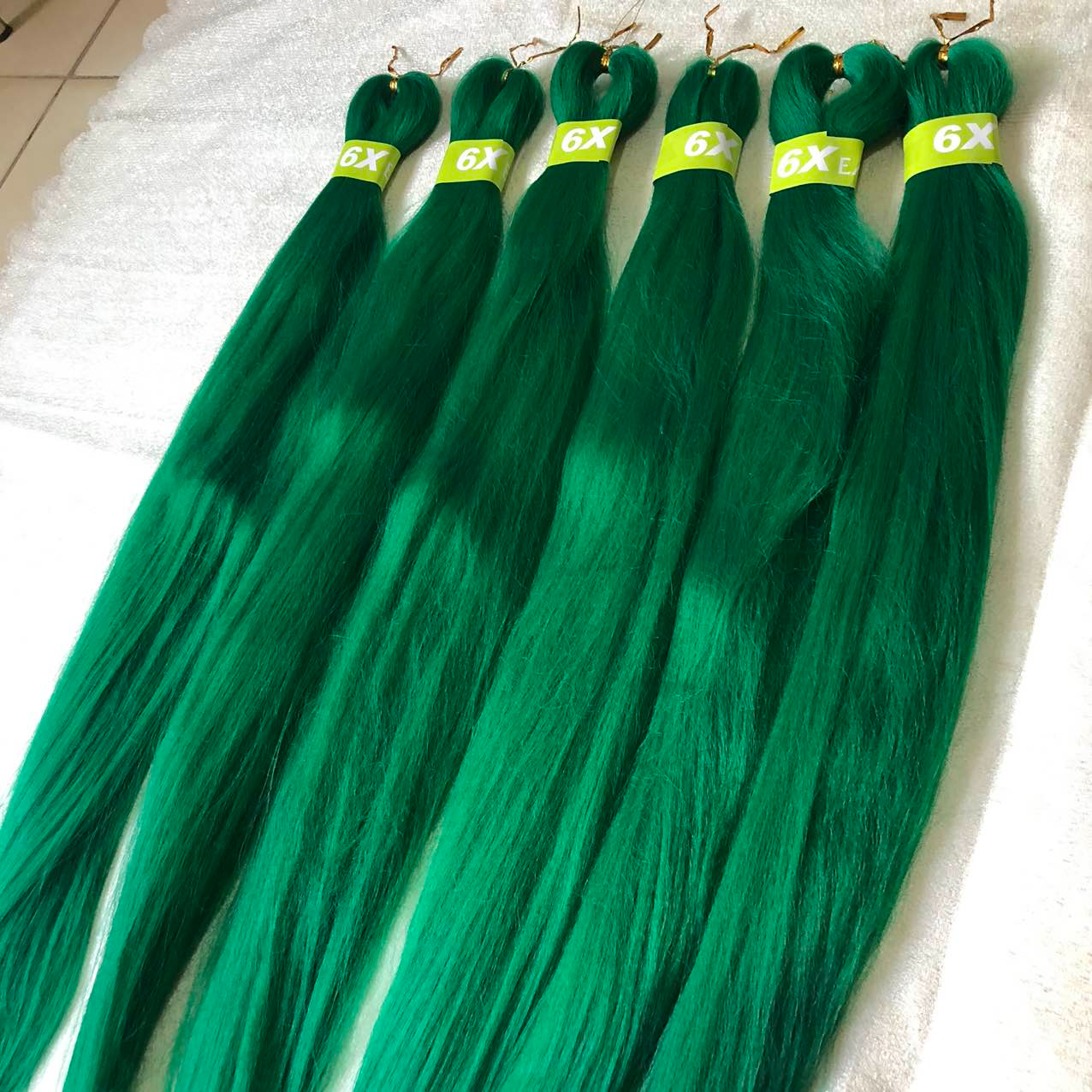 [Alices] GREEN EZ-Braid 6PCS sets Wig Female Hair Salon Ladies Wigs Beauty Hair