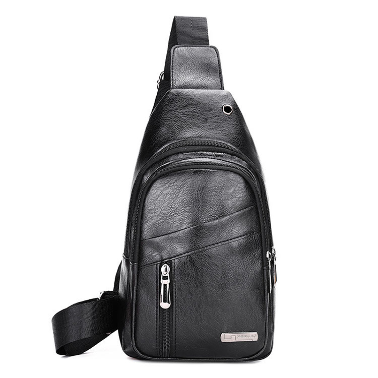 PU Leather Men's Chest Bag Fashion men's Inclined Shoulder Bag