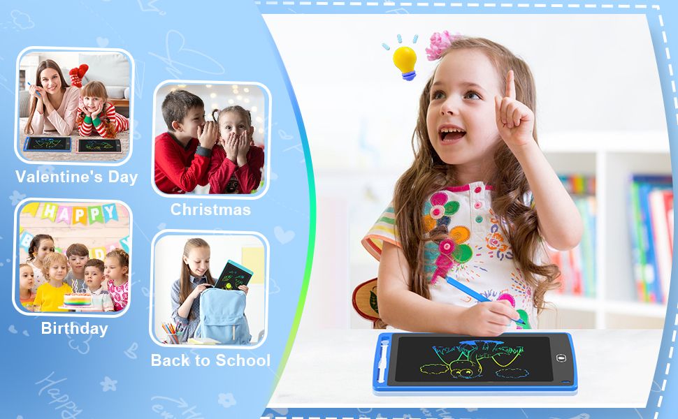 LCD Writing Tablet 8.5 & 12 Inch Electronic Writing Drawing Pads Portable Doodle Board Gifts for Kids Office Memo Home Whiteboard