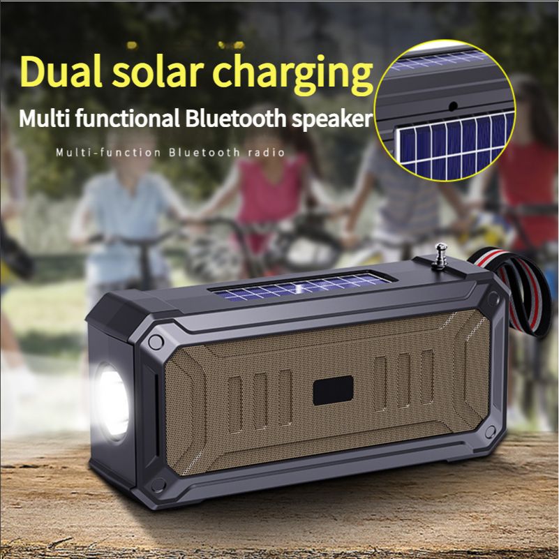 Dual solar bluetooth speaker wireless speaker multifunctional outdoor portable desktop wireless card small speaker