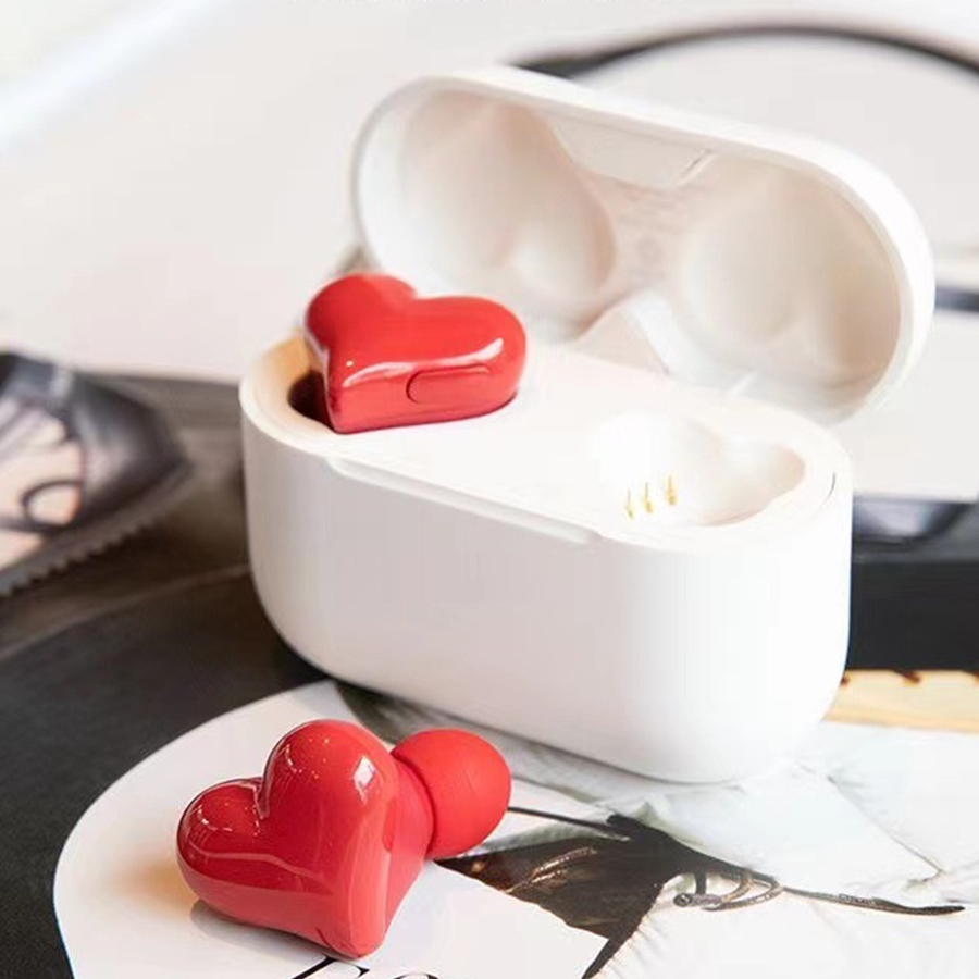 Heartbuds Heart-shaped Headphones Heart Girl In-ear Wireless Bluetooth Noise-cancelling Headphones Bluetooth Headset Earphones