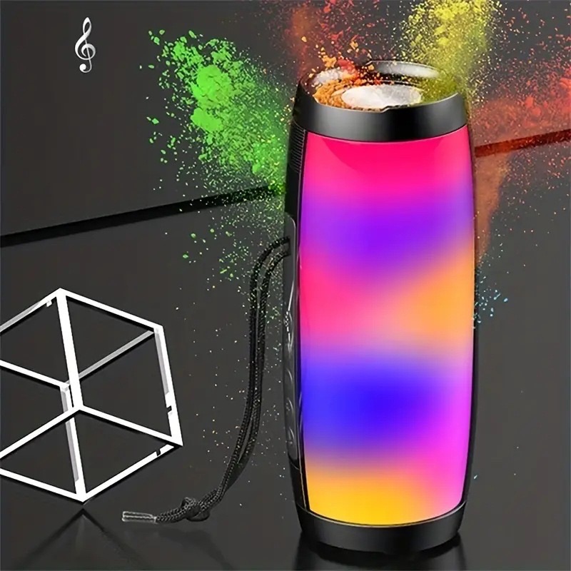 MusicMan Portable Bluetooth Speaker with RGB Disco Lights, In-car stereo system FM Radio, USB and MicroSD Playback,1500mAh Battery, Built-in Microphone & AUX Input - Wireless Party Speaker  