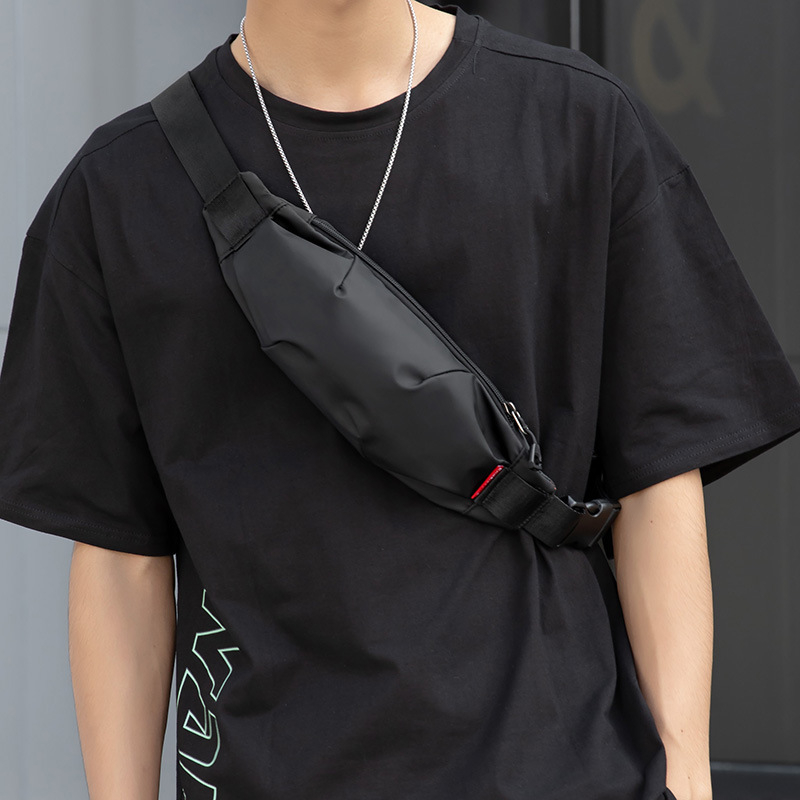 Men's crossbody bag male black mobile phone waist bags CRRshop free shipping best sell Mini waist bag, men's trendy brand, one shoulder crossbody bag, fashion trendy ins chest bag, mobile phone bag, small lightweight backpack