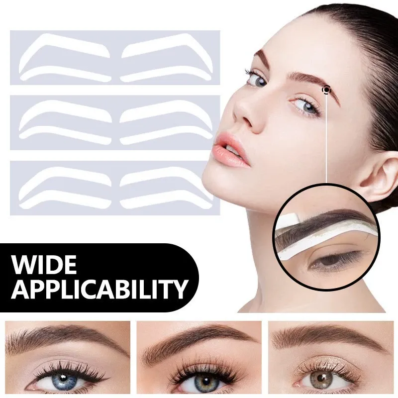 10 Pairs Disposable Eyebrow Stencils, 3 Styles Reusable Eyebrow Shaping Stickers, Professional Brow Mapping Template for Permanent Makeup, Microblading, and DIY Brow Design