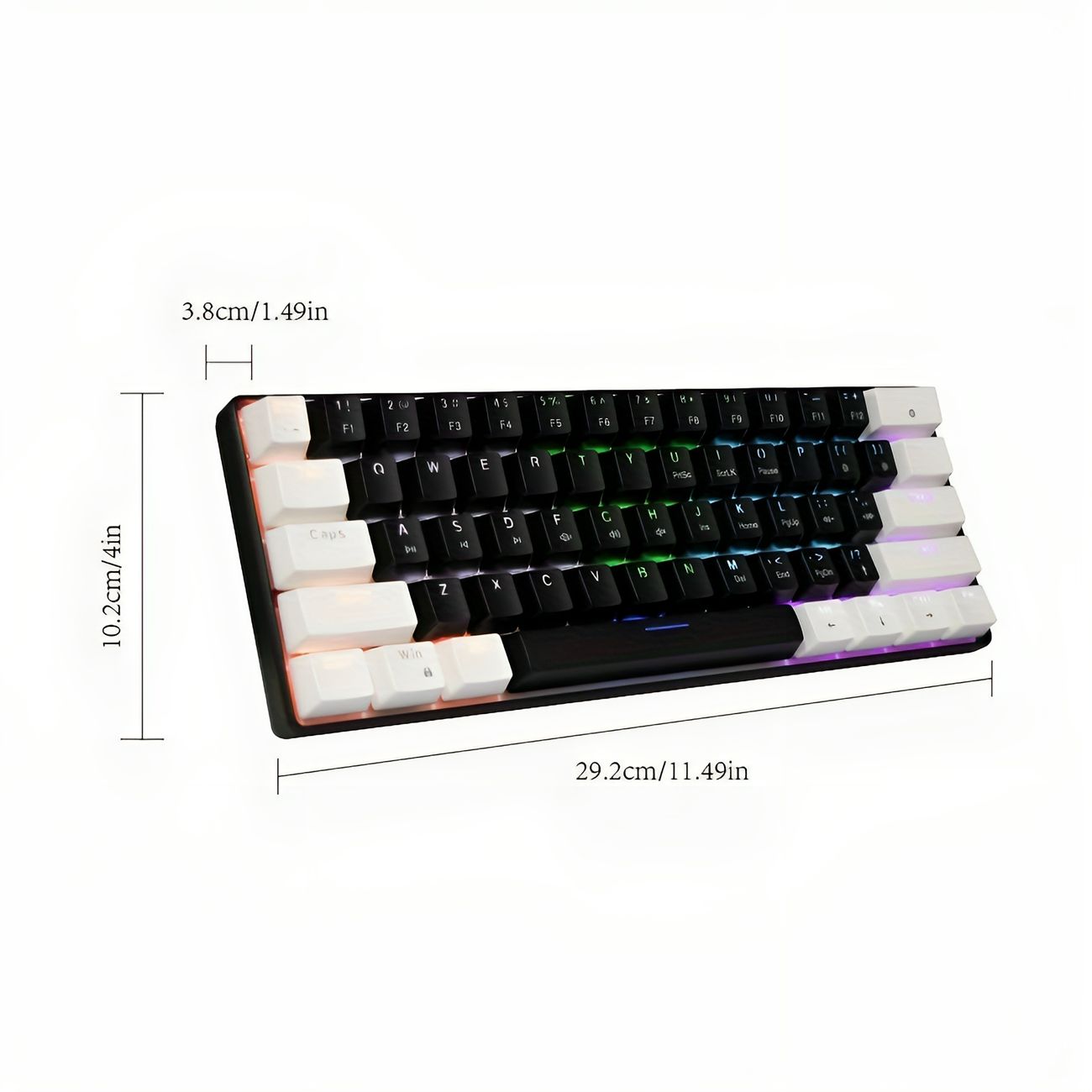 Green shaft 61 keys computer keyboard office portable compact wired 6 game mini RGB light-emitting gaming mechanical keyboard