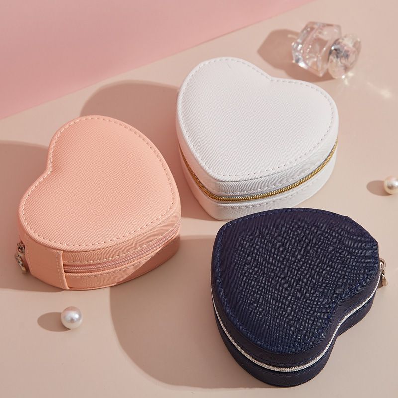 MSY988 Portable Heart-Shaped Jewelry Storage Box, Necklace Ring Storage Box