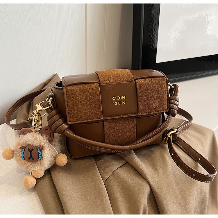 Fashion All-Match Women Shoulder Crossbody Bag, Color Splicing Mini Square Handbag, Trendy Ladies Small Square Sling Purse for Daily, Shopping & Dating
