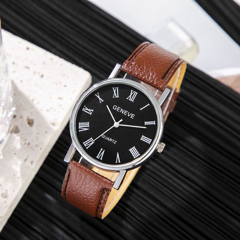 Roman numeral face men's student business casual fashion trend gift watch
商务男士手表
