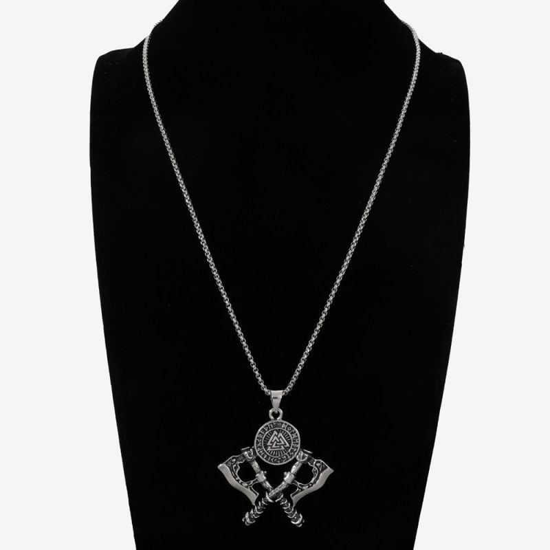 Viking Axe Pendant Necklace Hip hop punk chain free shipping
