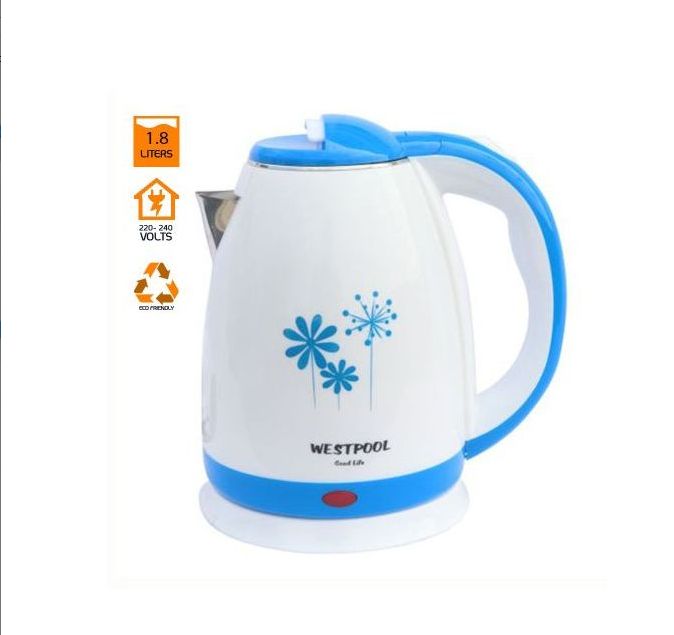 Westpool WP-182 Cordless Electric Kettle - 1.8 Litres - Blue/White