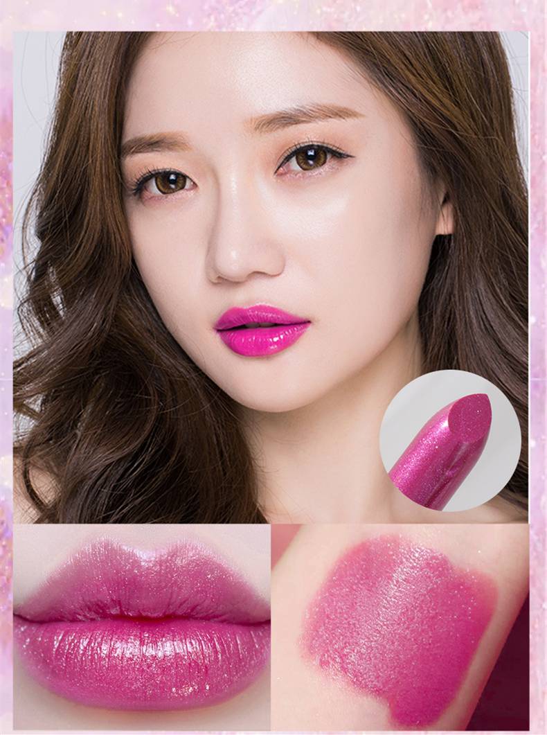 Light purple lipstick CRRshop free shipping female hot sale Dragon Fruit Colorless Lipstick Rose Red Rose Purple Student Color Changing lipstick Barbie Pink Lipstick 
