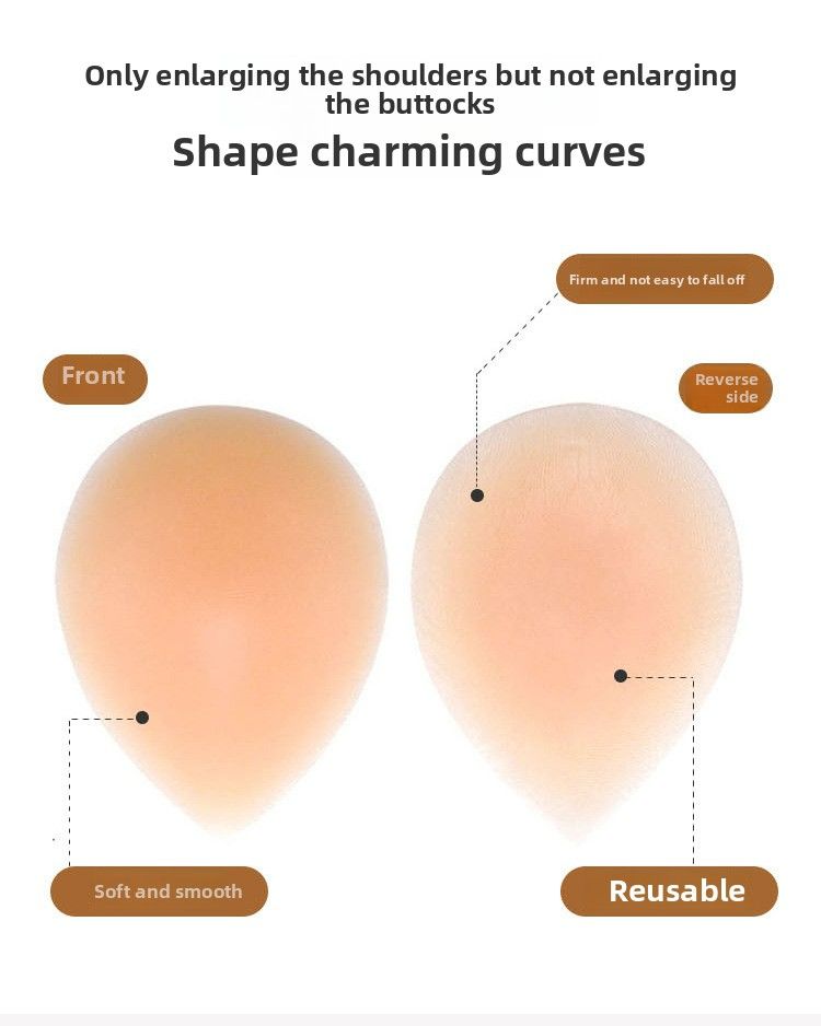 Self-adhesive silicone hip padding with water drop shape. Slimming and showing a thin waist, highlighting the waist-hip ratio. Hip padding for thickening and shaping.