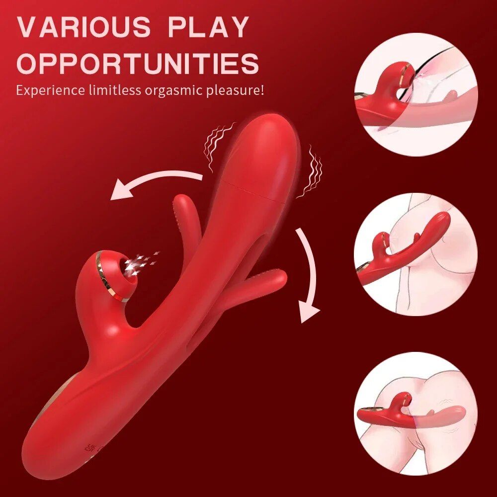 Tapping Flapping Vibrator for Women Clitoris Clit Sucker Stimulator Powerful Sex Toy Woman Female Rabbit Sucking