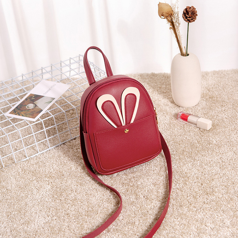 #295 cute mini backpack for women, bunny ear backpack multifunctional small bag