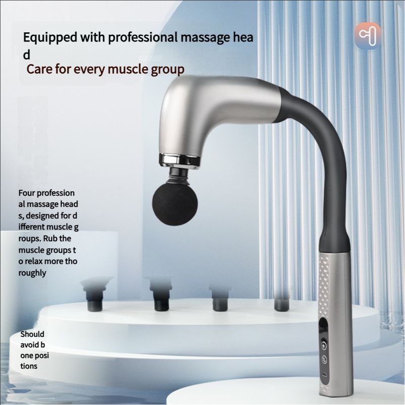 U-shaped hook fascia gun electric massage silent muscle relaxation fitness lengthened back beat LCD