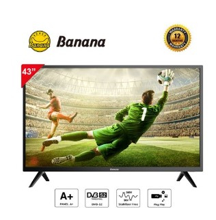 Banana B43S1- L FHD Digital Satellite TV - HDMI - USB - Inbuilt Stabilizer - 43" Black + Free Wall Mount