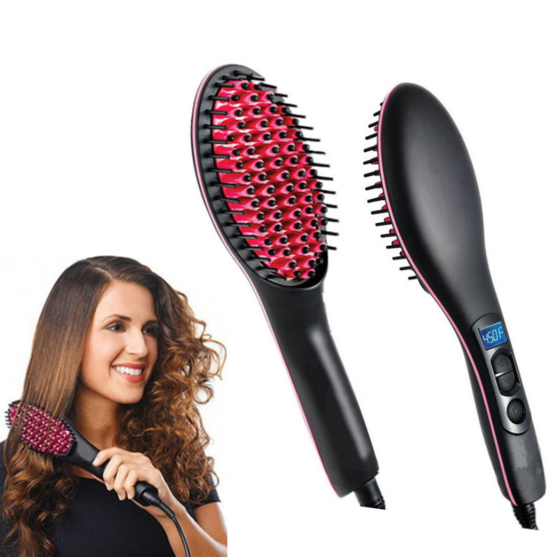 Electric Hair Straightening Brush Hot Comb Adjustable Temperature Hair Straightener Professional Women's Hair Heating Comb