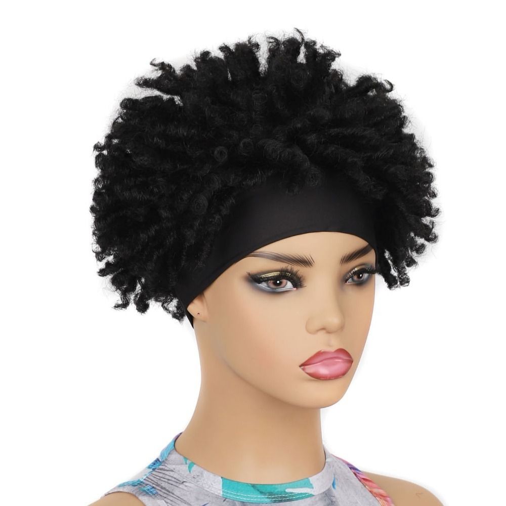 TopKiss Cool Ice Silk Wig Headgear for Women - Generous Curly Style with Headband