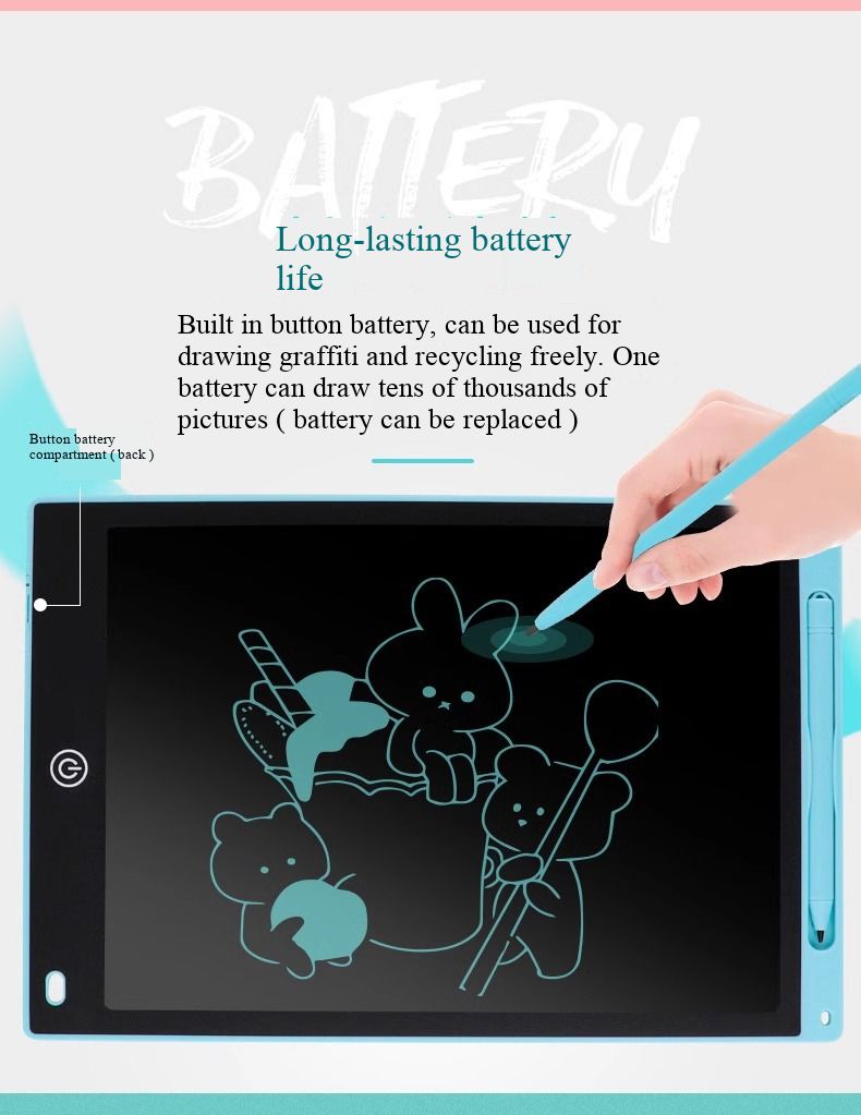 Children’s LCD Writing Tablet, Erasable Electronic Graffiti Board, Home Handwriting Drawing Pad, Non-Toxic Reusable Kids Educational Toy, Portable Toddler Doodle Board for Cross-Border Sale